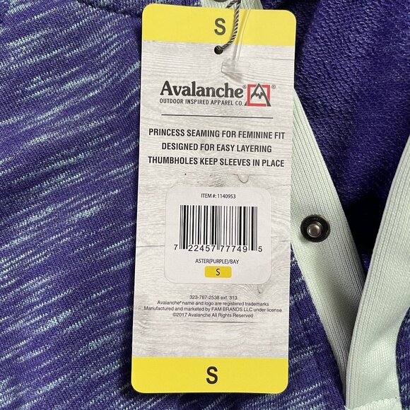 Avalanche Womens Pull Over Sweatshirt Purple Blue Size Small Thumbholes New u - Picture 10 of 12